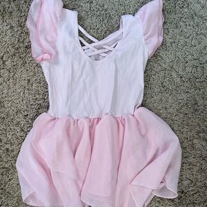 Girls Pink ballet dance Leotard with Skirt